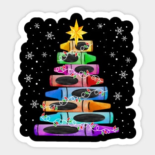 Christmas Crayon Tree Light Sticker